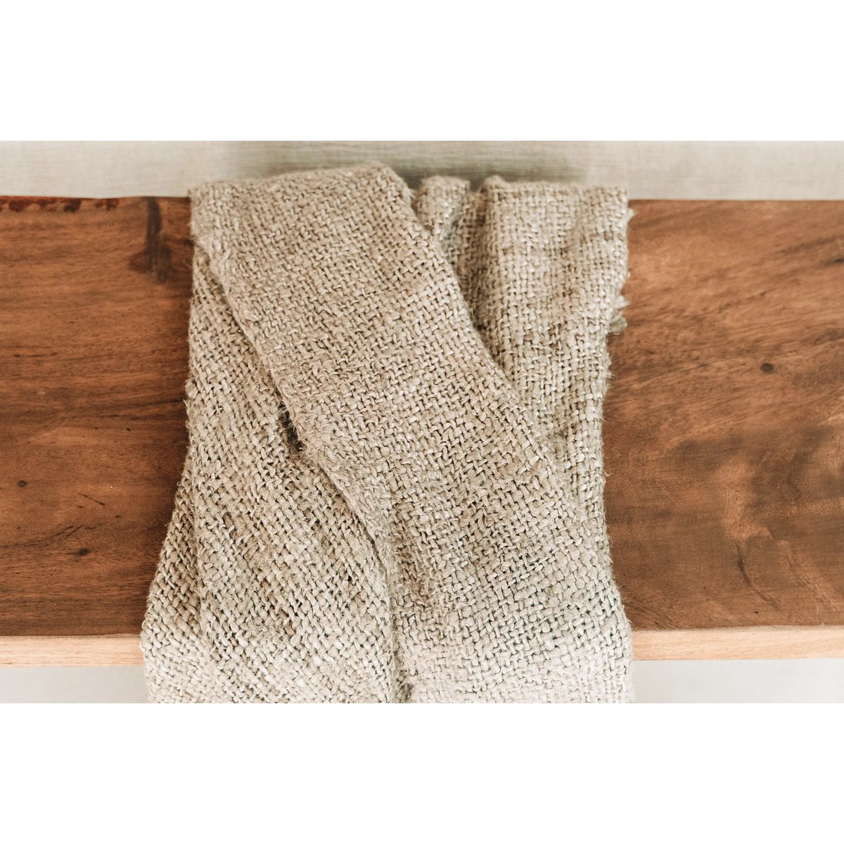 Handgeweven luxe Plaid in zijdelook - Beige - 170x130