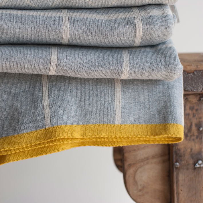 Heerlijk zacht gebreide Todden plaid - 100% Eco-tex katoen - 170x130