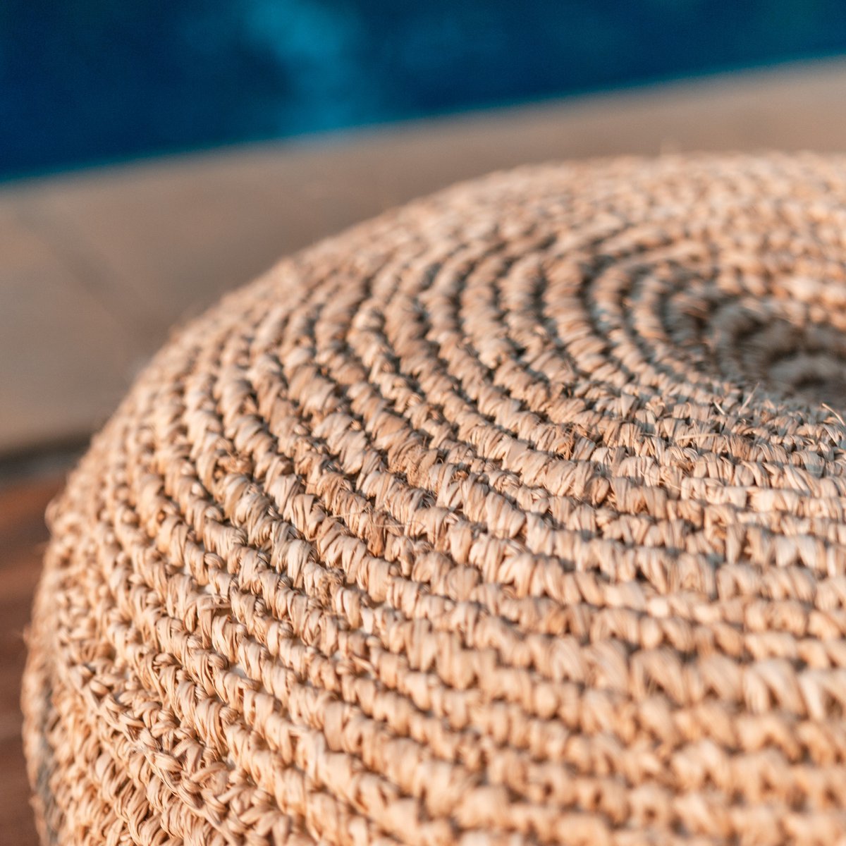 Poef | Zitzak TELU van Raffia - 100% Handgemaakt (2 maten)