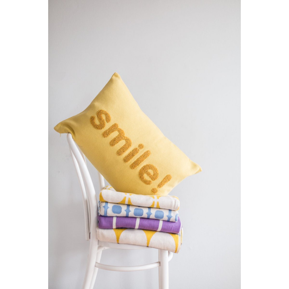 SMILE Kussenhoes Geel 100% katoen - 38 x 58