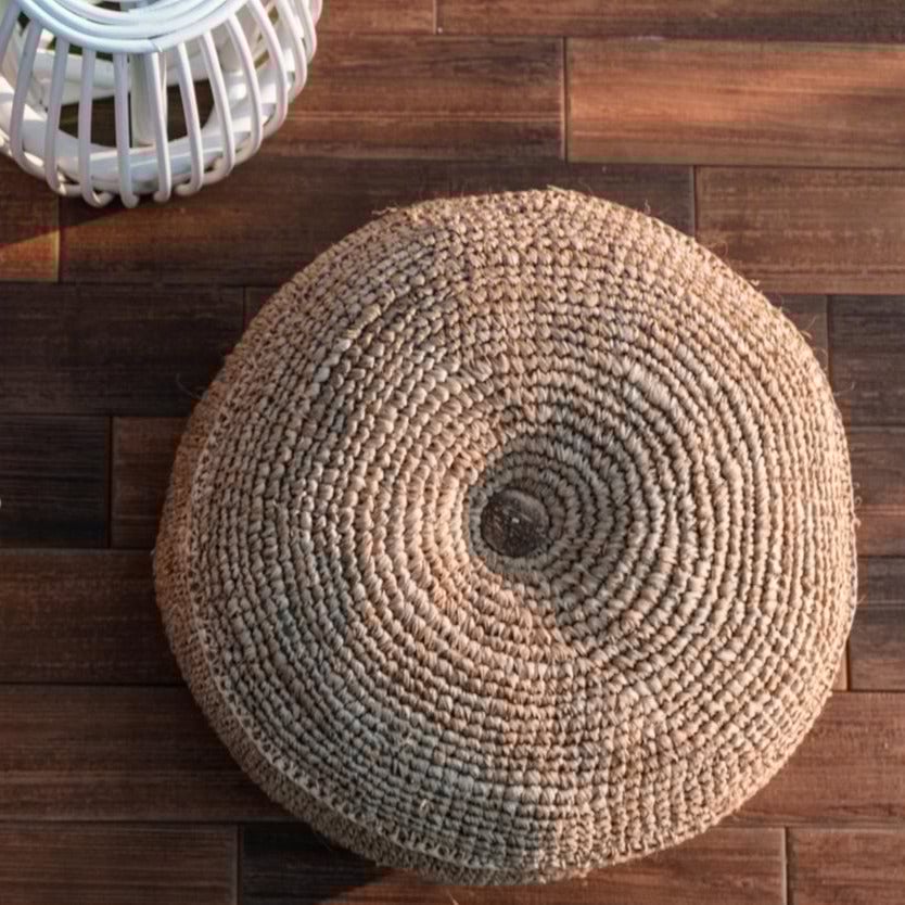 Poef | Zitzak TELU van Raffia - 100% Handgemaakt (2 maten)