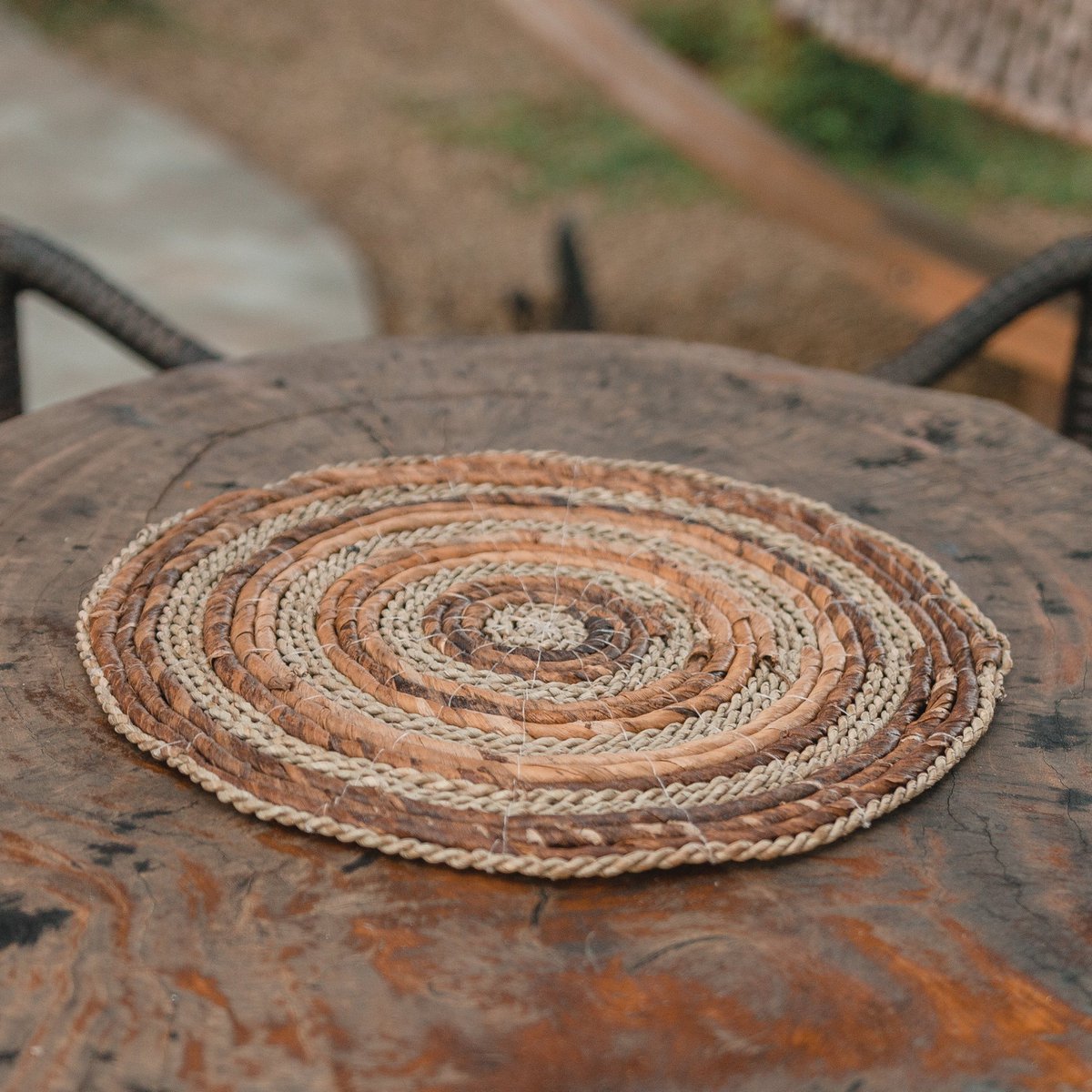 Boho Placemat MATARAM |  gemaakt van Bananenvezel & Zeegras (set van 2)