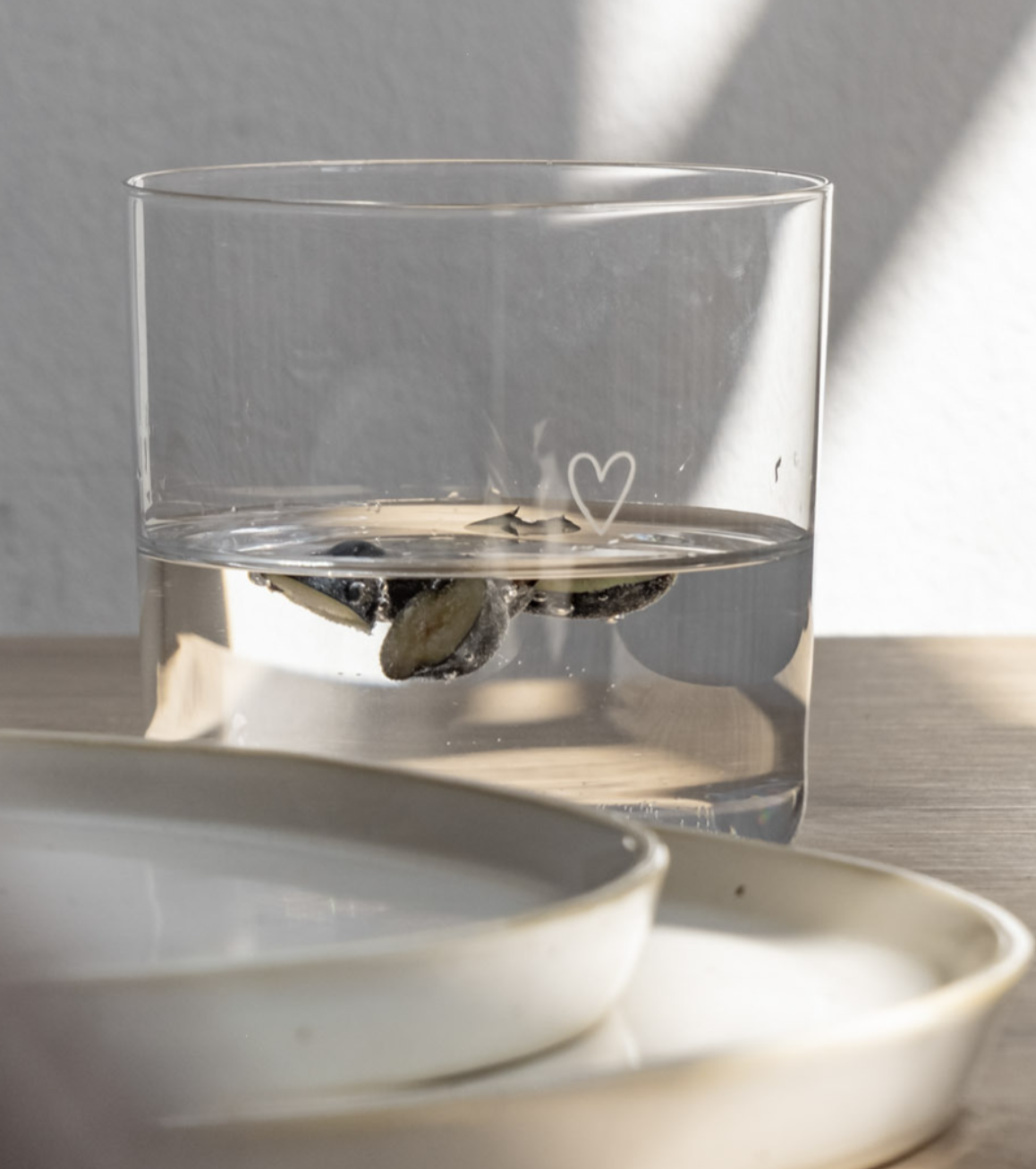 Wondermooi glas met hart - set van 2 (laatste stuks! )
