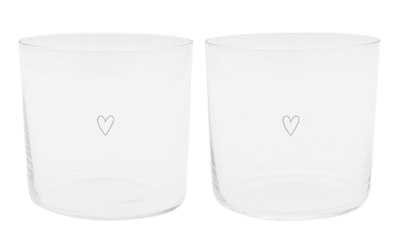 Wondermooi glas met hart - set van 2 (laatste stuks! )