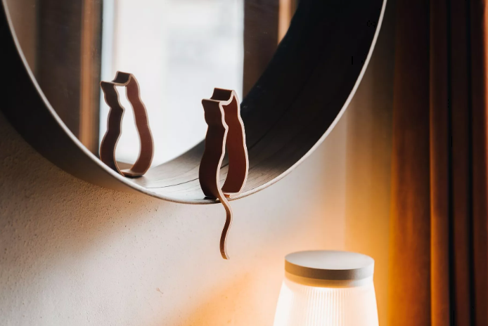 Set van 4 speelse decoratieve katten